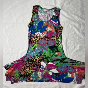 Mango Tango Multicolored Abstract Floral Sleeveless top women’s size M